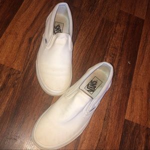 White slip on vans